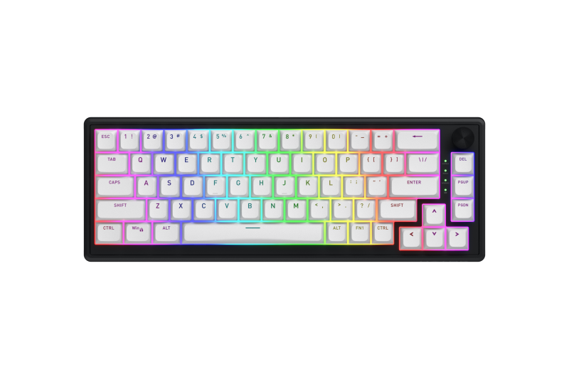 Tastatura Mecanica Gaming HATOR Skyfall Wireless 65, RGB, Wireless, Alb-Negru