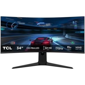 Monitor Consumer TCL 34R83Q, 34", 3440 x 1440 pixeli, Negru-Alb,