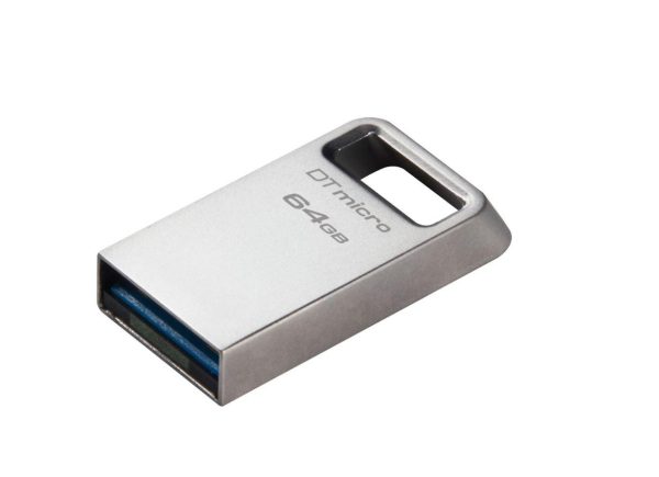Memorie USB Kingston DataTraveler Micro 64 GB, USB 3.2, Argintiu - imagine 2