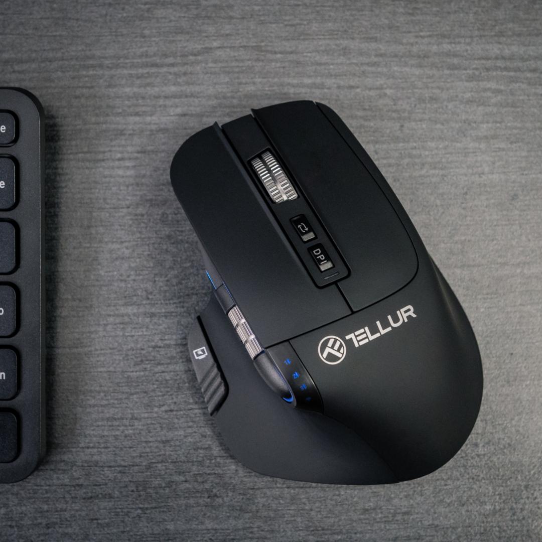 Mouse Gaming Wireless TELLUR Shade, 3200 dpi, Negru - imagine 6