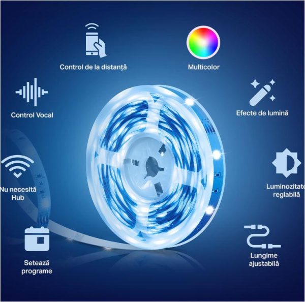 TP-Link Tapo L900-10 Smart light strip kit, 16 milioane culori, - imagine 2