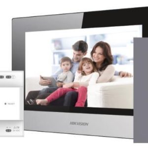 Kit videointerfon IP Hikvision DS-KIS702, conexiune pe 2 fire, pentru