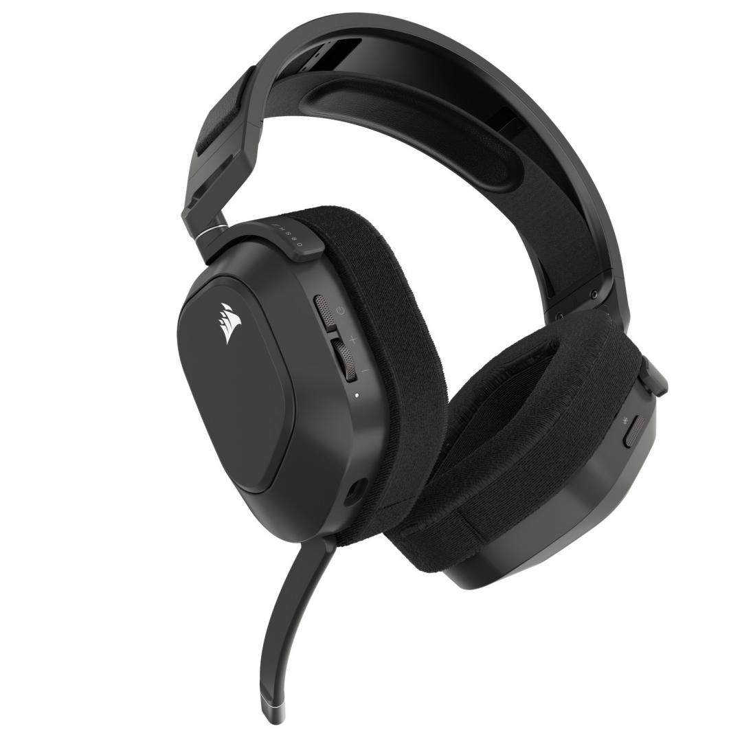 Casti Gaming Head-band Corsair HS80 MAX WIRELESS, Wireless, noise-canceling, Gri - imagine 2