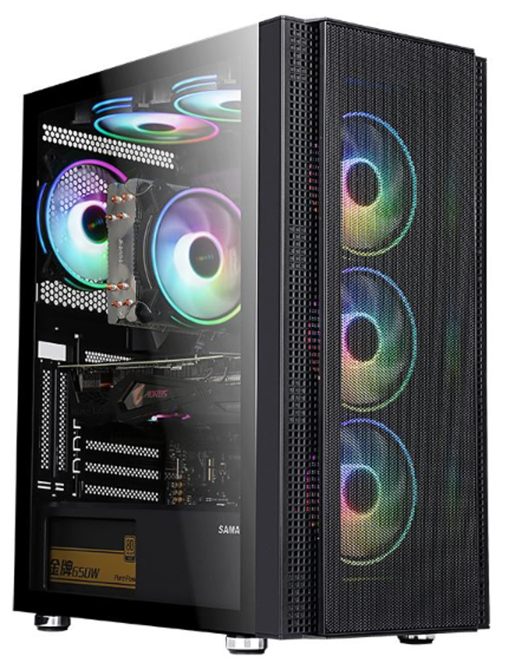 Carcasa gaming Serioux Quantum, fara sursa, tip middle tower, capac