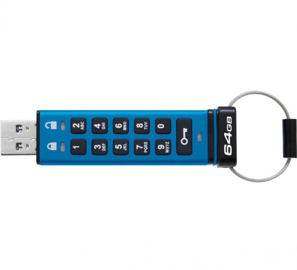 Memorie USB Kingston Keypad 200 64GB, USB 3.2, Albastru - imagine 2