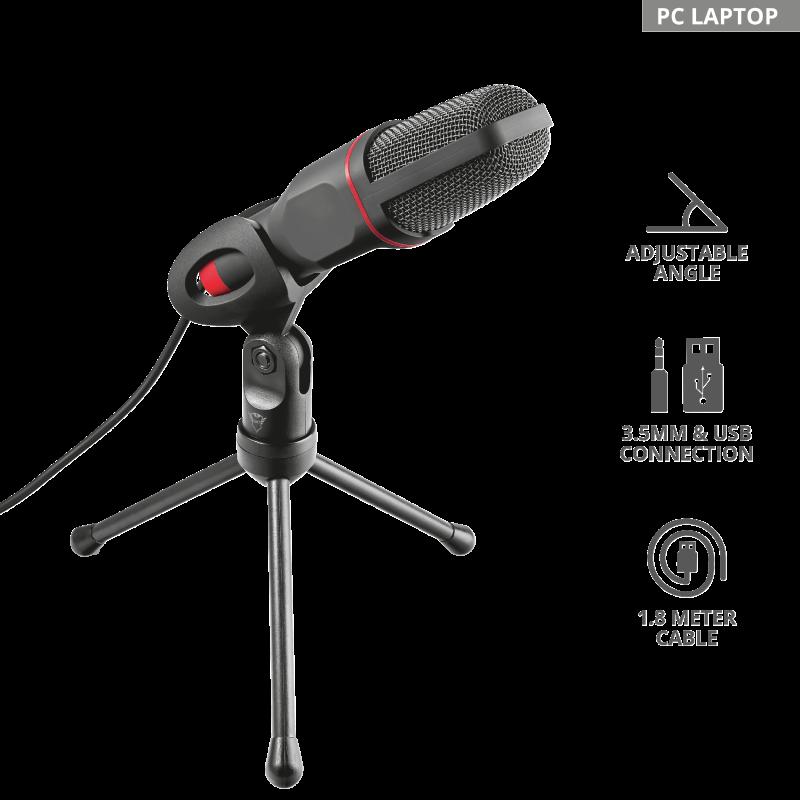 Microfon Trust GXT 212, tip Condenser, USB/3.5 mm, Noise Reduction - imagine 3