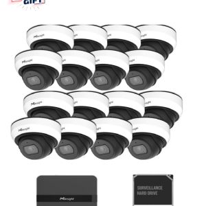Kit supraveghere video Milesight 16 camere Dome MS-C2973-PD + 1