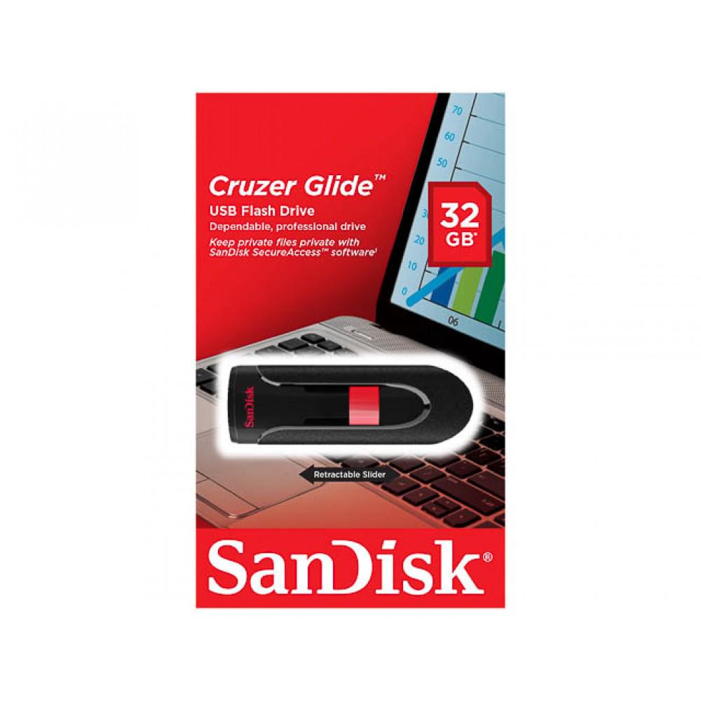 Memorie USB SANDISK Cruzer Glide 32 GB, USB 2.0, Negru - imagine 3