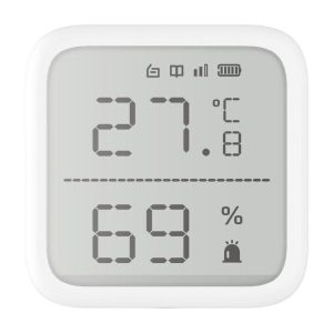 Detector de temperatura si umiditate wireless Hikvision DS-PDTPH-E-WE, seria AXPRO,