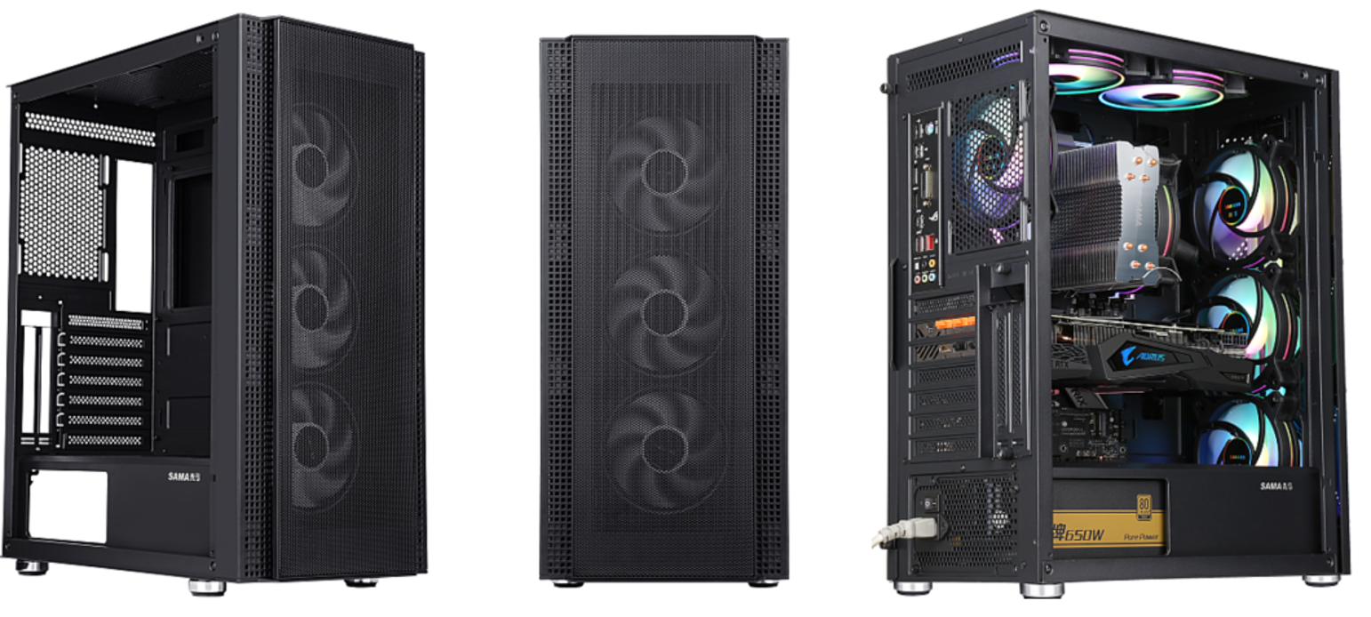 Carcasa gaming Serioux Quantum, fara sursa, tip middle tower, capac - imagine 2